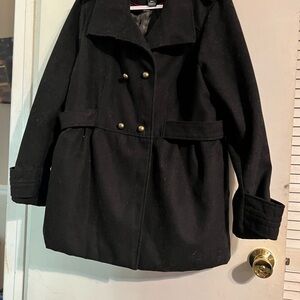 Torrid Black Double-Breasted Pea Coat